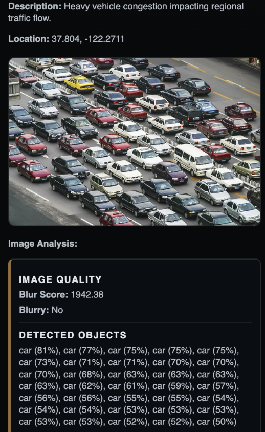 ECHELON computer vision traffic analysis showing detected vehicles