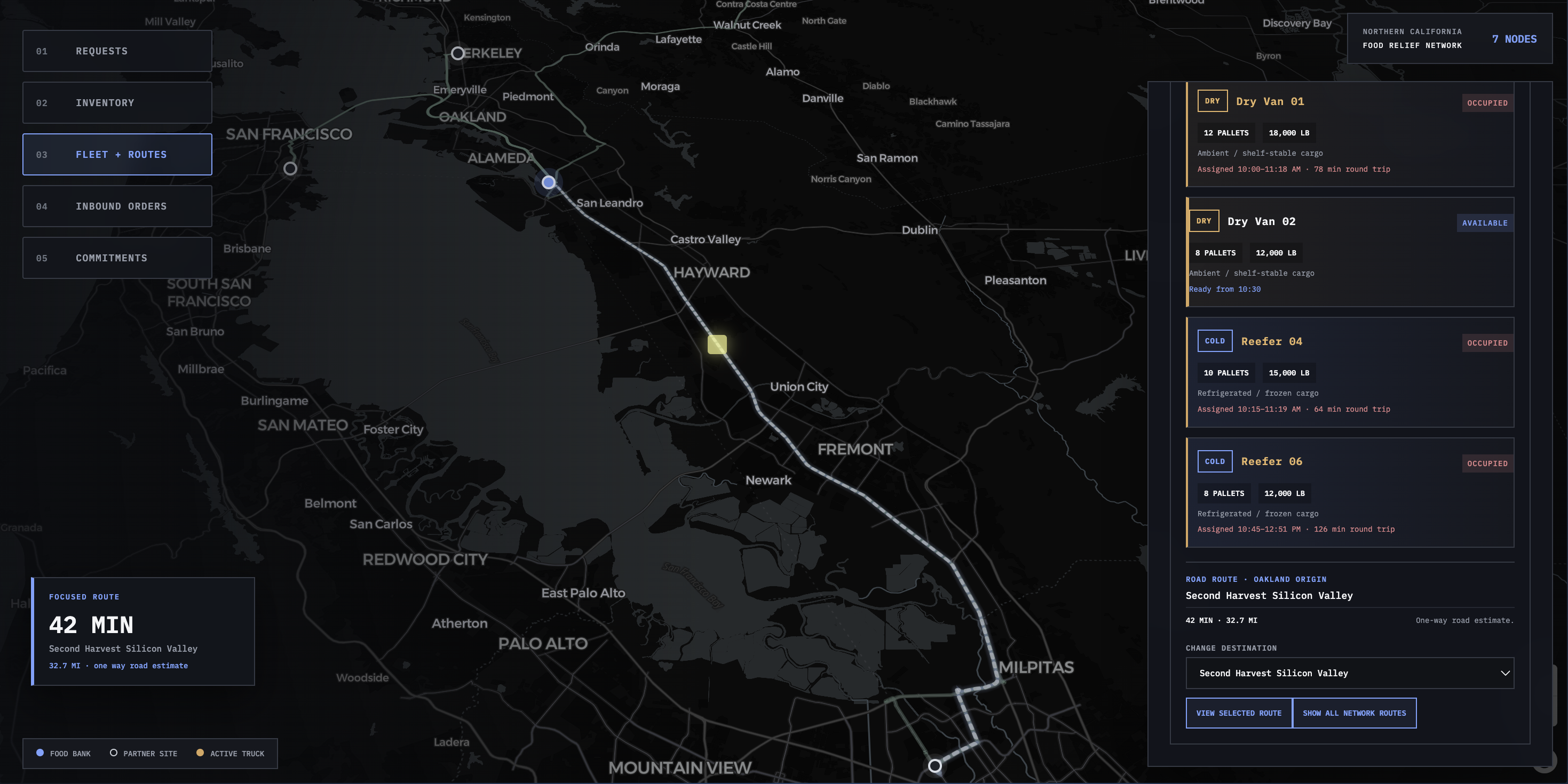 THE GRID logistics network route view